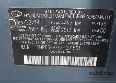 2015 Hyundai Sonata Sport from USA, damaged, VIN 5NPE34AF9FH091501